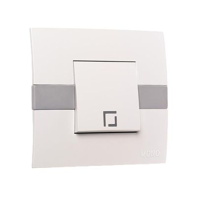 Выключатель одноклавишный “Mono Eco”, белый/серый, 10А.