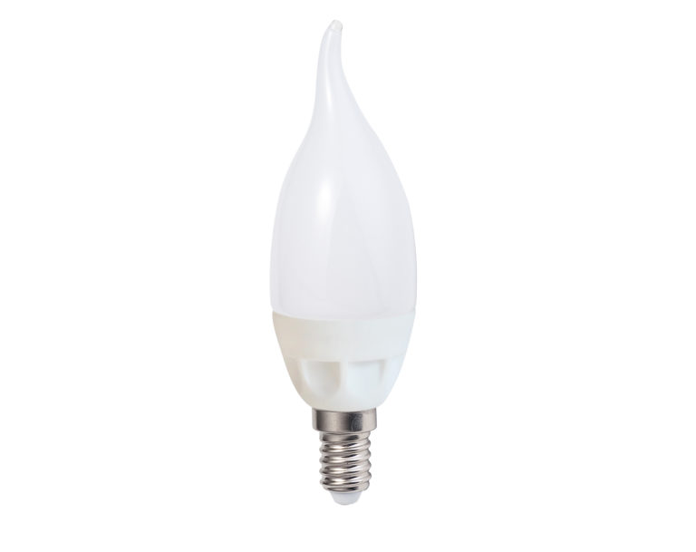 Лампа светодиодная “Norma”, холодный свет, свеча, С37, E27, 9W, 4000К.