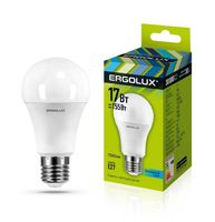 Лампа светодиодная “Ergolux”, холодный свет, ЛОН, А60, E27, 17W, 4500К.