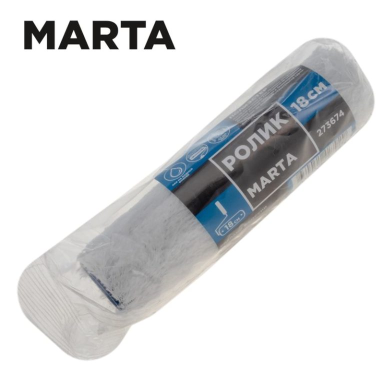 Ролик 180 мм, полиэстер, ворс 12 мм, под 6 мм ручку “Marta”.