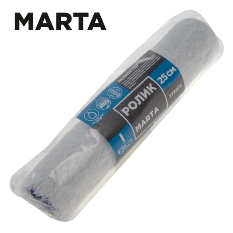 Ролик 250 мм, полиэстер, ворс 12 мм, под 6 мм ручку “Marta”.