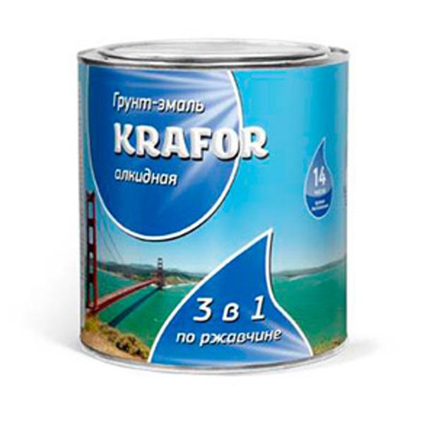 Грунт-эмаль по ржавчине 3в1 “Krafor”, 5,5 кг, Красно-Коричневая.