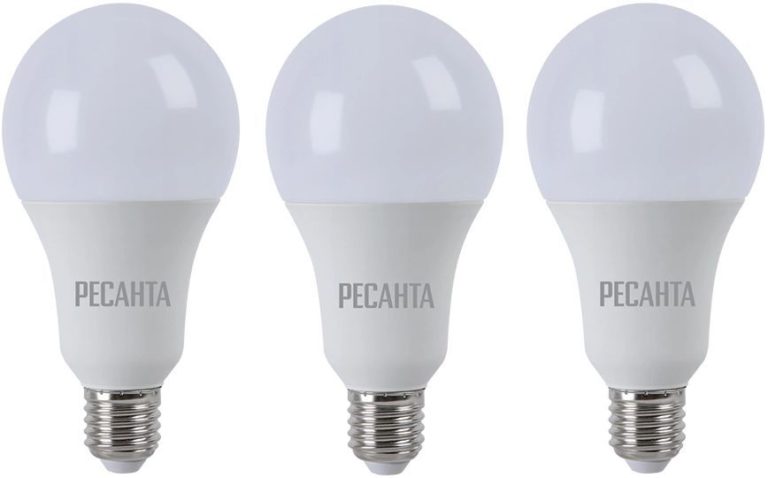 Лампа светодиодная “Ресанта”, шар, А60, E27, 9W, 3000K.
