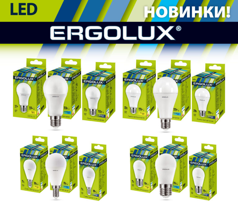 Лампа светодиодная “Ergolux”, теплый свет, ЛОН, А65, E27, 25W, 3000K.