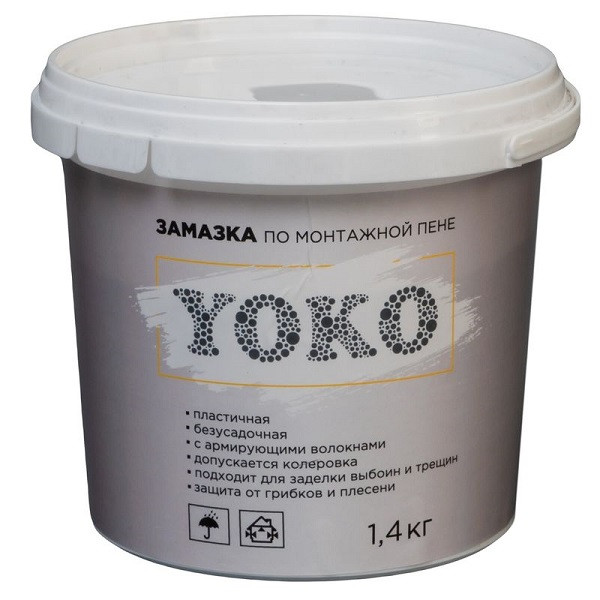 Замазка по монтажной пене “Yoko”, 1,4 кг.