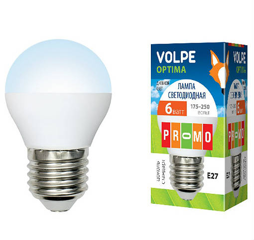 Лампа светодиодная “Volpe”, LED-G60, E27, 3W, цветная.