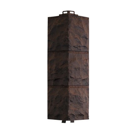Угол наружный фасайдинг “Дачный Доломит” темно-коричневый, 452 мм.