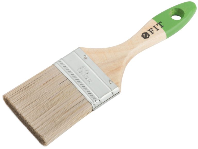 Кисть плоская “Fit”, натуральная щетина, деревянная ручка 25 мм.