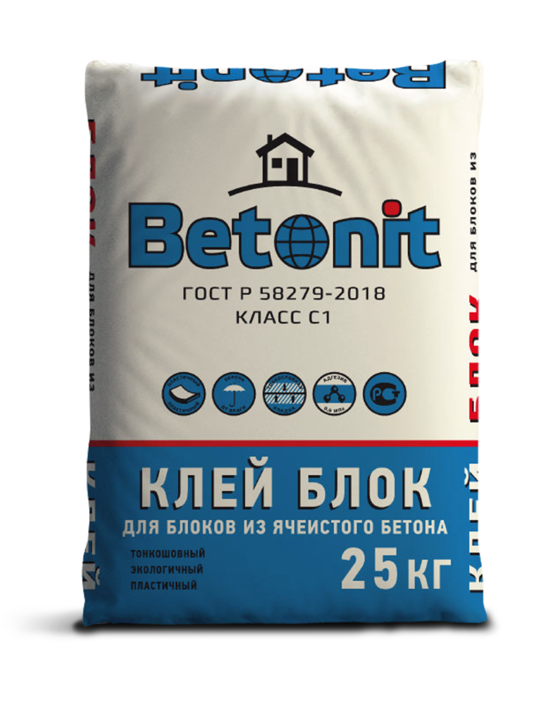 Клей для блоков “Бетонит” 25 кг.