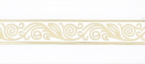 Бленда ПВХ “Одиссея”, белая с золотом, ширина 7 см.