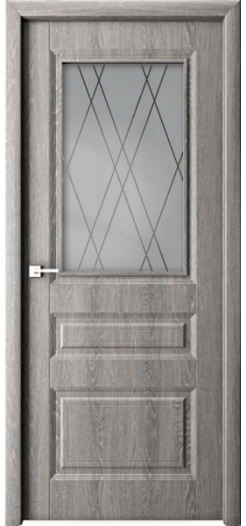 Дверь межкомнатная  “Каскад”, остекленная, дуб филадельфия грей, 2000*700 мм.