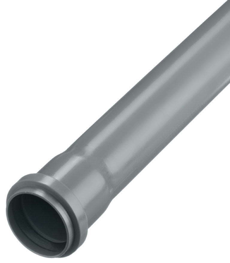 Труба для внутренней канализации ПВХ, серая, диаметр 40 мм, длина 1,8 м.