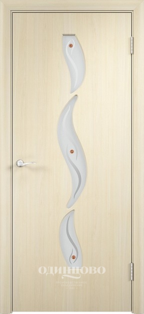 Дверь межкомнатная  “Ниагара”, остекленная, дуб альпийский, 2000*600 мм.