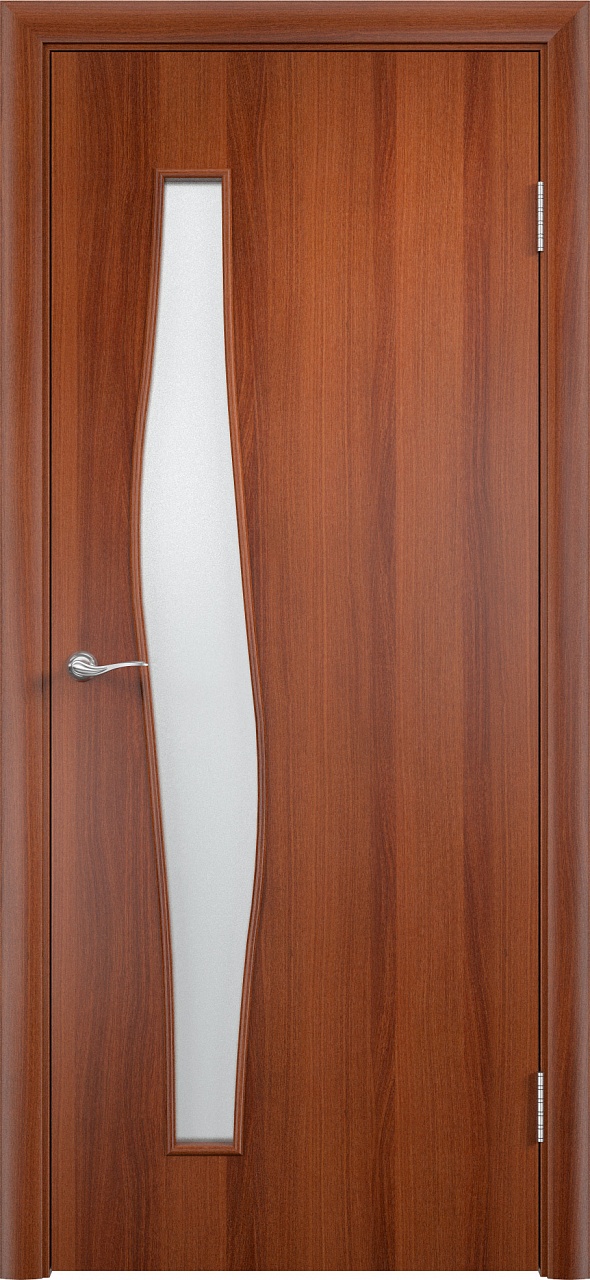 Дверь межкомнатная  “Тип С-10”, остекленная, итальянский орех, 2000*700 мм.