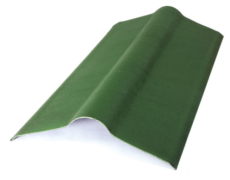 Конек финский для металлочерепицы, зеленый, 10*10 см, 2 м.