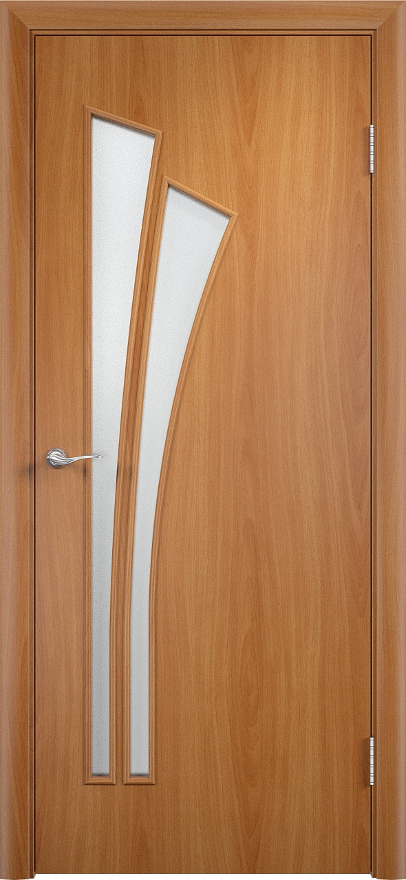 Дверь межкомнатная  “Тип С-7”, остекленное, миланский орех, 2000*600 мм.