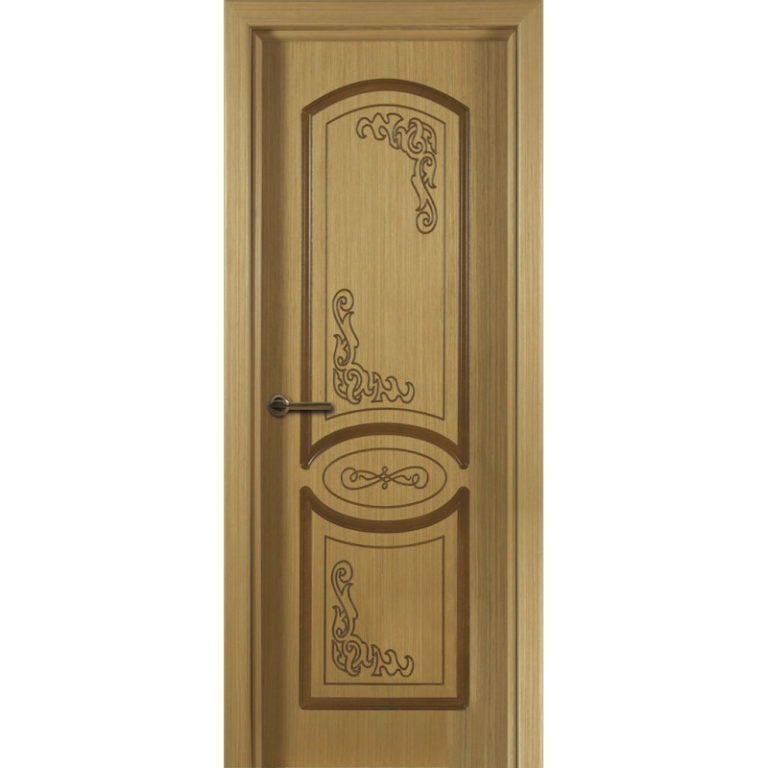 Дверь межкомнатная “Валенсия”, МДФ, шпон дуба, остекленная, 2000*600 мм.