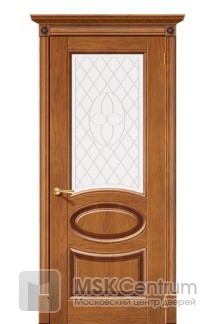 Дверь межкомнатная “Валенсия”, МДФ, шпон дуба, остекленная, 2000*700 мм.