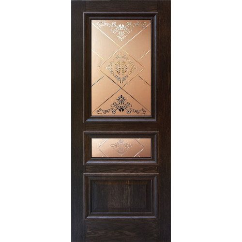 Дверь межкомнатная “Верона”, МДФ, шпон дуба, остекленная, 2000*600 мм.