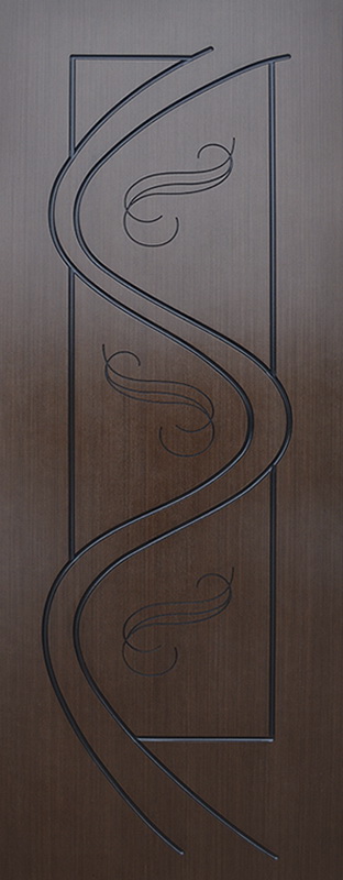 Дверь межкомнатная “Волна”, МДФ, шпон орех, глухая, 2000*700 мм.