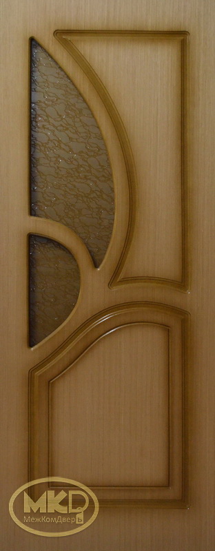 Дверь межкомнатная “Греция”, МДФ, шпон орех, остекленная, 2000*600 мм.