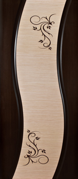 Дверь межкомнатная “Элина”, МДФ, шпон венге/выбеленный дуб, 2000*600 мм.