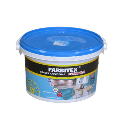 Краска акриловая моющаяся “Farbitex”, 6 кг.