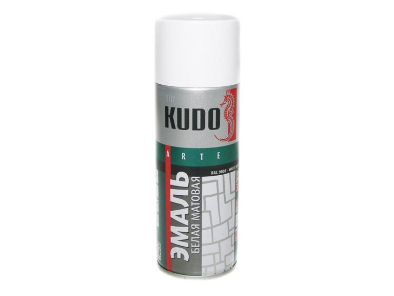 Краска аэрозоль “Kudo”, алкидная, белая матовая, 520 мл.