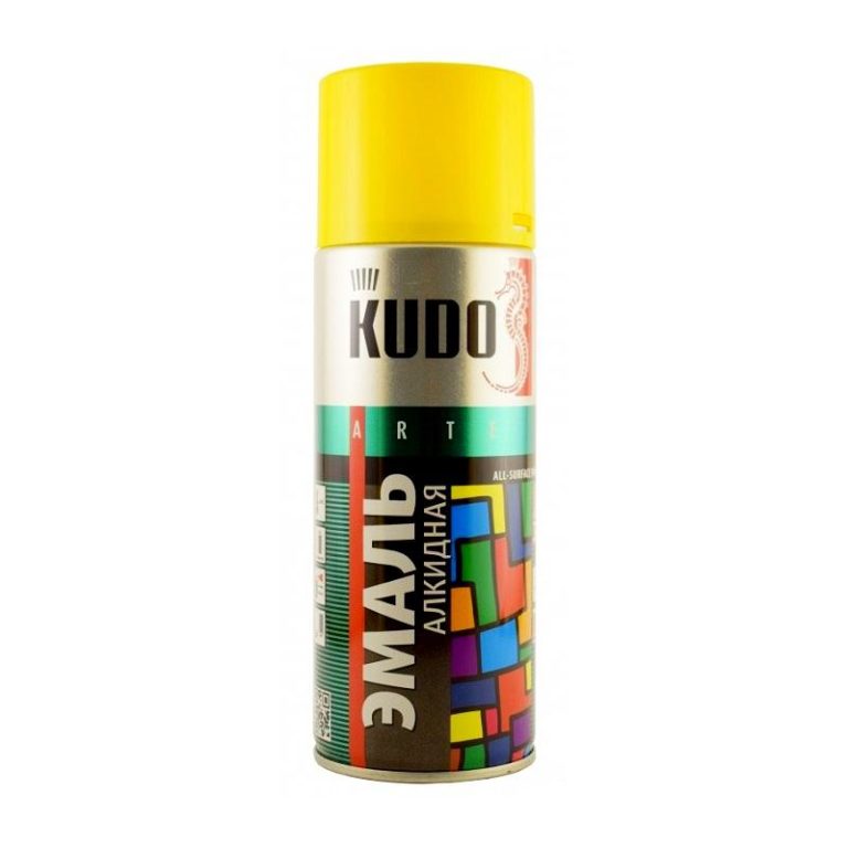 Краска аэрозоль “Kudo”, жёлтая, 520 мл.