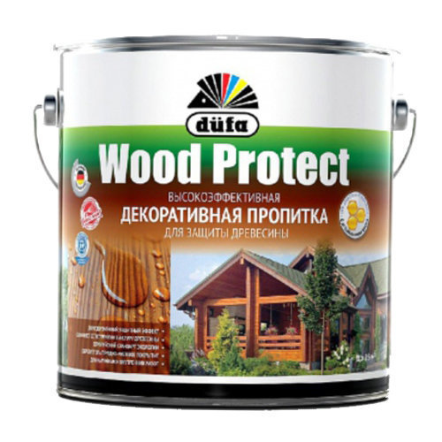 Пропитка декоративная для защиты древесины “Dufa Wood Protect”, 10 л, Махагон.