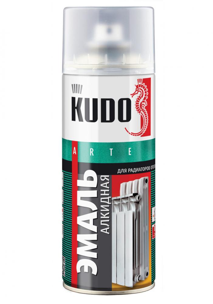 Краска аэрозоль для радиаторов “Kudo”, белая глянцева, 520 мл.