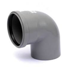 Отвод для внутренней канализации однораструбный серый ПВХ 110 мм угол 90°.