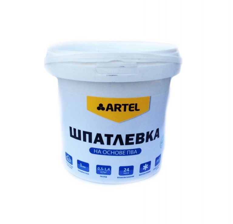 Шпатлевка “Artel”, для внутренних работ, на основе ПВА 1,5 кг.