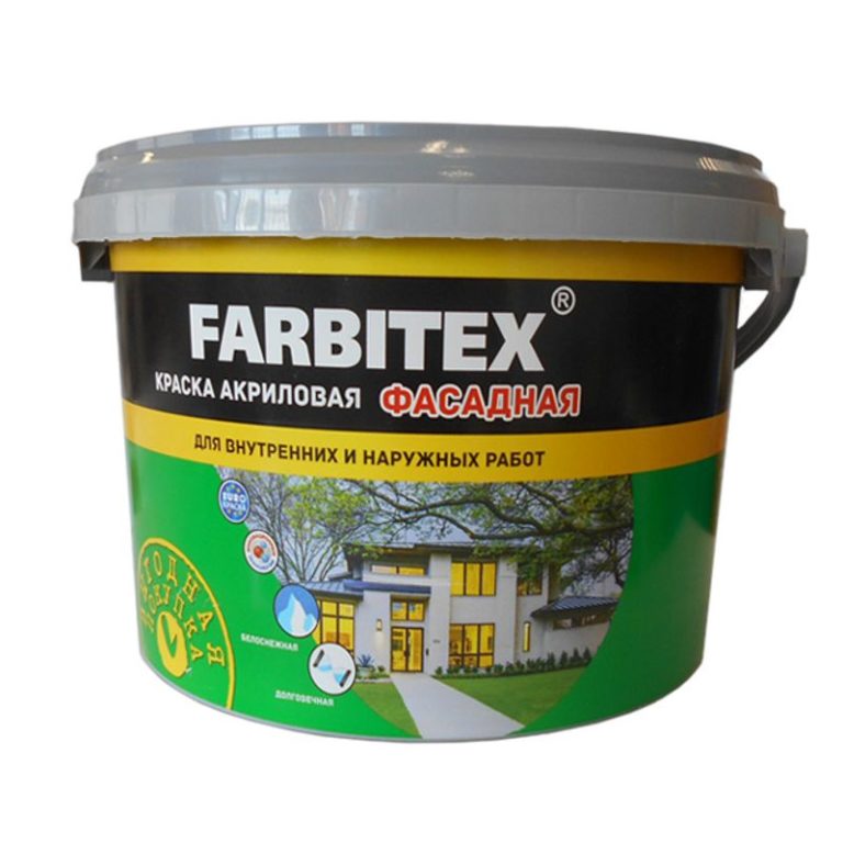 Краска фасадная акриловая “Farbitex”, 3 кг.