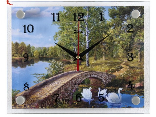Часы настенные “Каменный мост в лесу”.