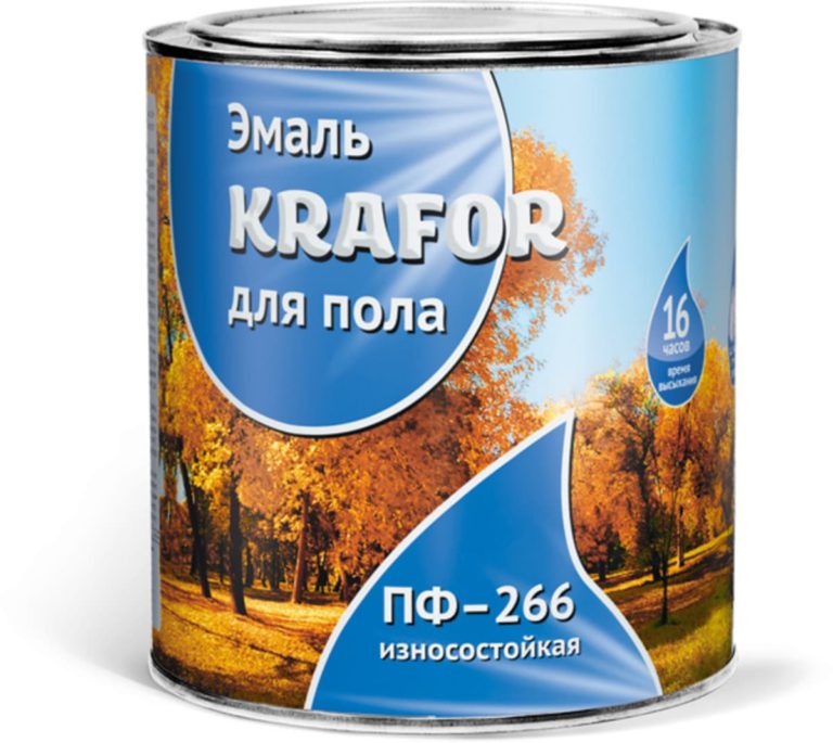Эмаль для пола “Krafor”, ПФ-266, красно-коричневая, 6 кг.