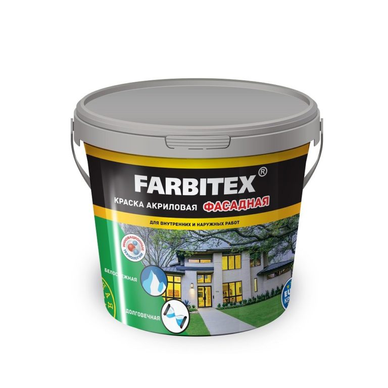 Краска фасадная акриловая “Farbitex”, 6 кг.