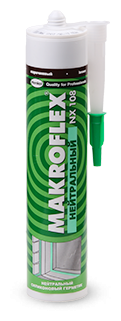 Герметик “Makroflex”, силиконовый нейтральный, прозрачный,  290 мл.