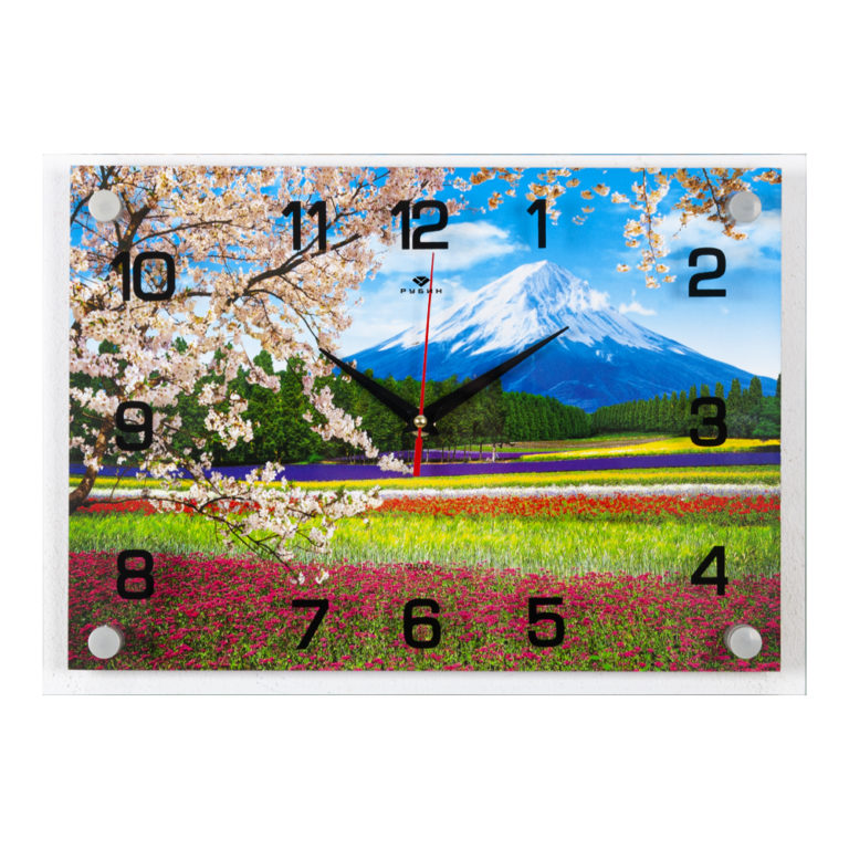 Часы настенные “Фудзияма в цветущей сакуре”.