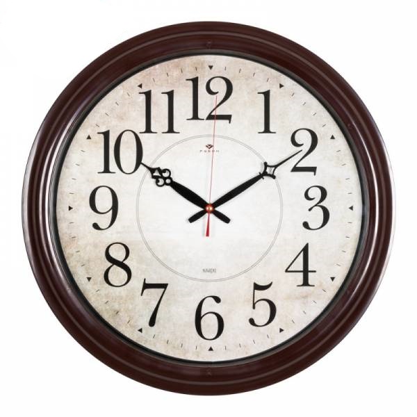 Часы настенные “Классика”, d 48 см, корпус коричневый.