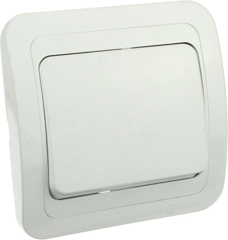 Выключатель одноклавишный, скрытой установки “Makel”, белый, 10A.