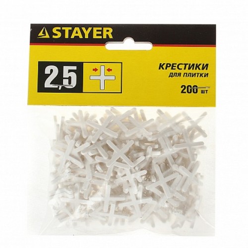 Крестики для кафельной плитки “Stayer” 2,5 мм, упаковка 200 шт.