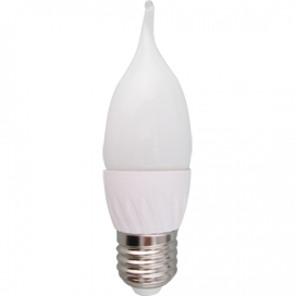 Лампа светодиодная “Ecola”, теплый свет, свеча на ветру,  Е27, 5.3W, 2700K.