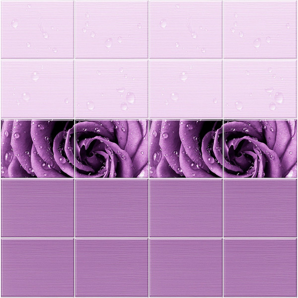 Панель ПВХ UNIQUE “Капли росы фиолетовые”, размер 2700*250*8 мм.