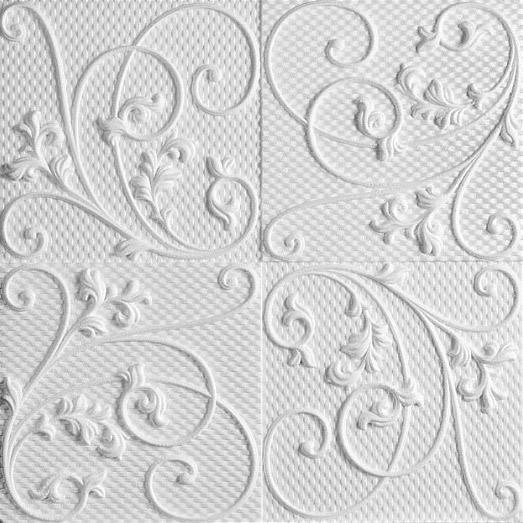 Плитка потолочная”Прованс”17735,белая,50*50 см.
