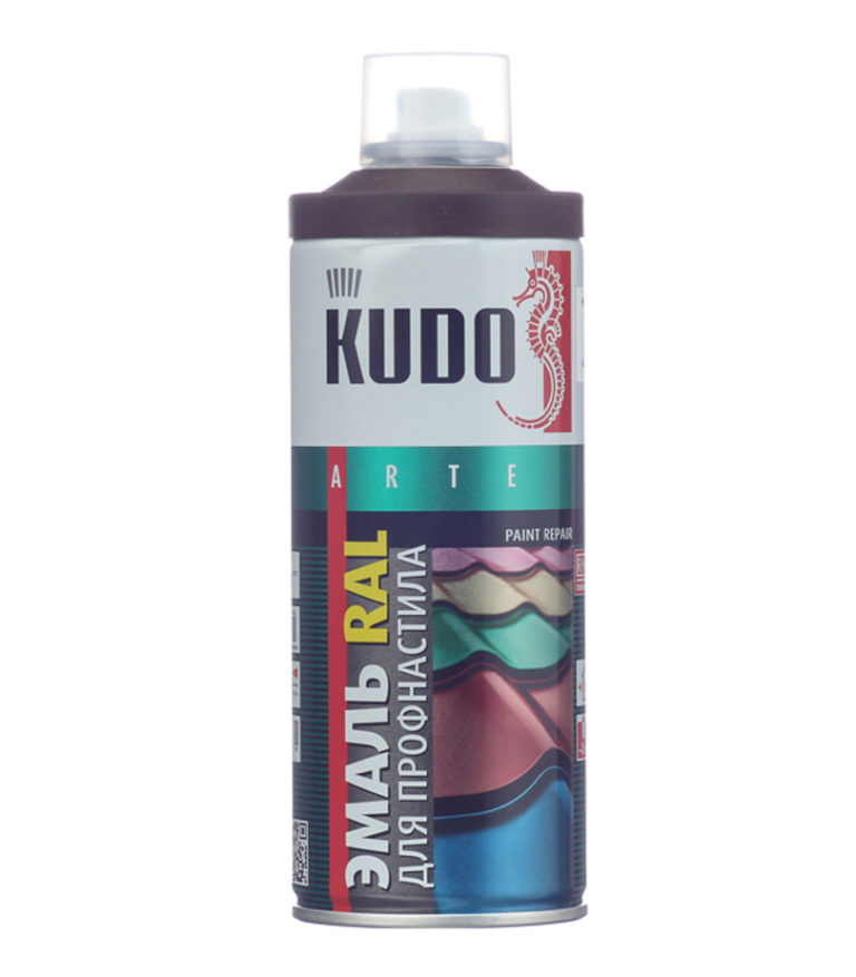 Краска аэрозоль для металлочерепицы “Kudo”, шоколадно-коричневый 520 мл.