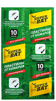 Средство от комаров “Супер Бат зеленые”, пластины 10 шт.