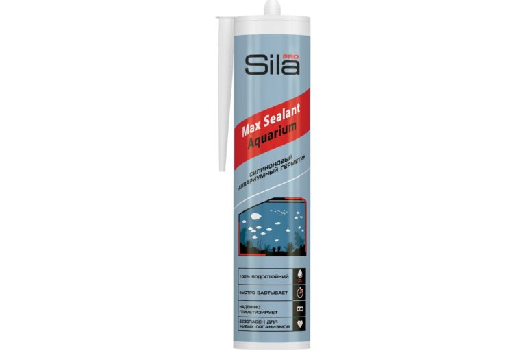 Герметик “Sila”, силиконовый для аквариумов, прозрачный, 290 мл.