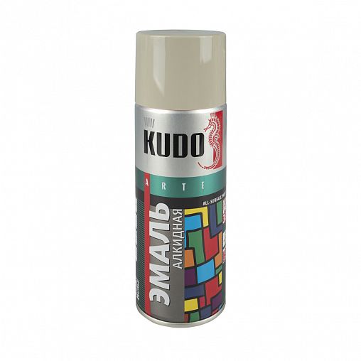 Краска аэрозоль “Kudo”, светло-серая, 520 мл.