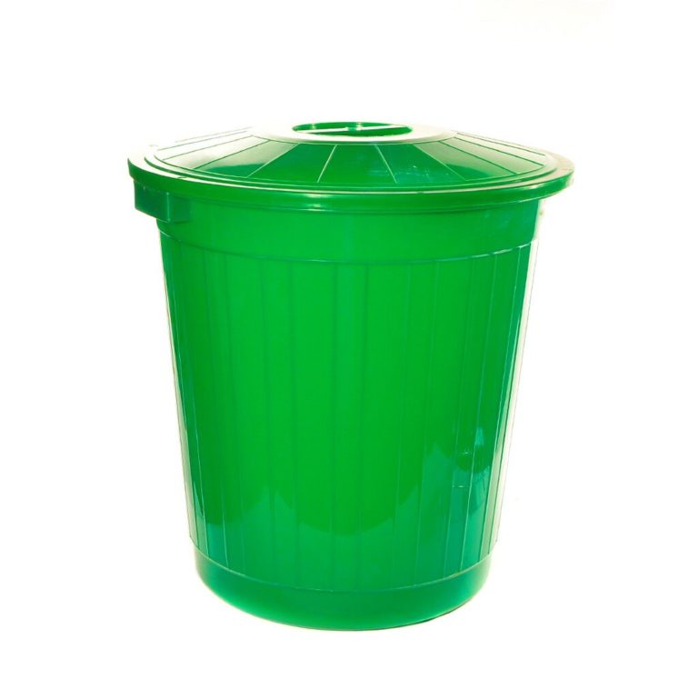 Бак пластмассовый для мусора “Элластик-Пласт, с крышкой, 60 л.